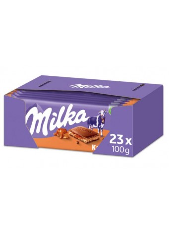 Pieninis šokoladas MILKA CREAM CARAMEL, 100g x 23vnt dėžė. 1,39€ - vnt